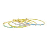 Pastel CZ Open Band Bangle for Women