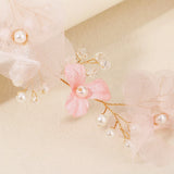 Pink Yarn Flower Headbands for Women Girls Bride Wedding Hair Accessories