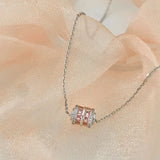 Pink Zircon Man Waist Pendant Necklace 925 Sterling Silver INS Jewelry