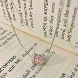 Pink Zircon Man Waist Pendant Necklace 925 Sterling Silver INS Jewelry