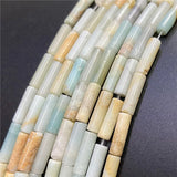 Pink Yellow Stone Spacer Tube Cylinder Jasper Beads 4x13mm