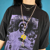 Y2K Heart Flower Pendant Necklace Sweater Chain Jewelry