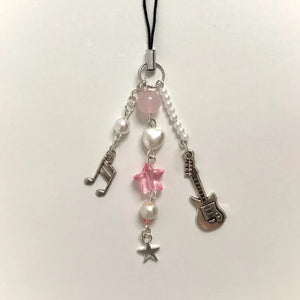 Pink star phone charm minimalist keychain y2k key chain