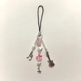 Pink star phone charm minimalist keychain y2k key chain