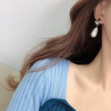 Vintage Bee Drop Earrings Classic Pearl Insect Dangle Earring for Women