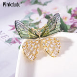 Gradient Glass Butterfly Brooch Alloy Dragonfly Bee Brooch for Women PD795