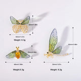 Gradient Glass Butterfly Brooch Alloy Dragonfly Bee Brooch for Women PD795