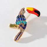 Enamel Parrot Brooch - Animal Pin for Women