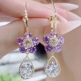 Retro Flower Drop Earrings for Women PD801