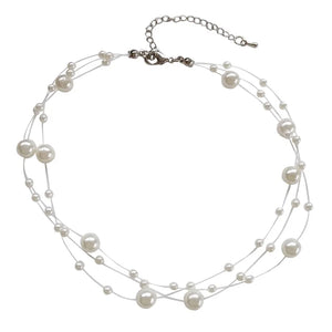Pearl Multilayer Choker Necklace Personalized Transparent Line Clavicle Chain