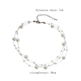 Pearl Multilayer Choker Necklace Personalized Transparent Line Clavicle Chain