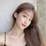 Pearl Multilayer Choker Necklace Personalized Transparent Line Clavicle Chain