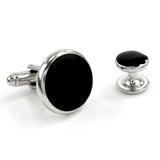 8pcs Round Plated Cufflinks for Men Business Shirts Wedding Jewelry