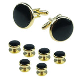 8pcs Round Plated Cufflinks for Men Business Shirts Wedding Jewelry