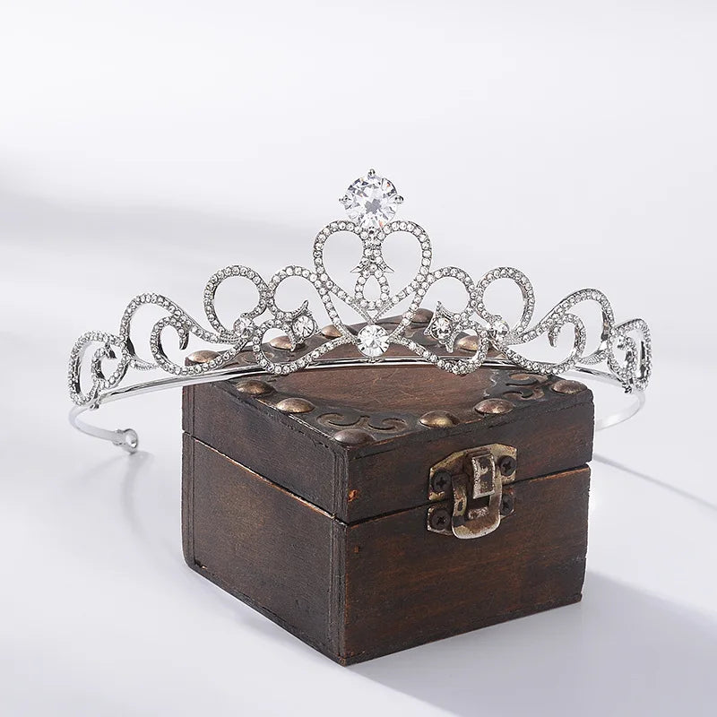 Crystal Rhinestone Crown Tiaras Headband for Weddings