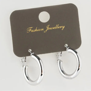 Minimalist Pipe Ring Earrings in Silver