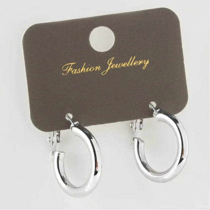 Minimalist Pipe Ring Earrings in Silver