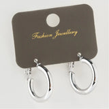Minimalist Pipe Ring Earrings in Silver