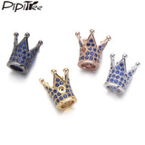 3pcs Crown Charm Beads Pink Green CZ Zircon for Bracelet DIY