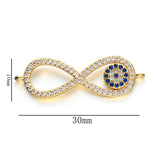 3pcs Copper Infinity Charms Bracelet DIY Evil Eye Charms Beads