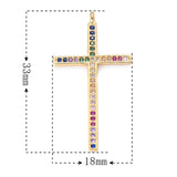 3pcs Multicolor CZ Cross Charms for Necklace Making DIY Pendant Accessories