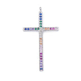 3pcs Multicolor CZ Cross Charms for Necklace Making DIY Pendant Accessories