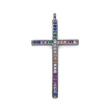 3pcs Multicolor CZ Cross Charms for Necklace Making DIY Pendant Accessories