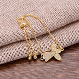 3pcs CZ Zircon Angel Charms DIY Beads for Bracelet 20x25mm