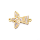 3pcs CZ Zircon Angel Charms DIY Beads for Bracelet 20x25mm