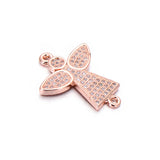 3pcs CZ Zircon Angel Charms DIY Beads for Bracelet 20x25mm