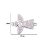 3pcs CZ Zircon Angel Charms DIY Beads for Bracelet 20x25mm