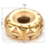 4pcs Stainless Steel Loose Beads 10MM DIY Round Spacer Charms Bracelet Necklace