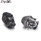 4pcs Buddha Head Beads Stainless Steel DIY Retro Charms for Bracelet