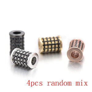 CZ Zircon Tube Charm Beads for Bracelet DIY Spacer Beads