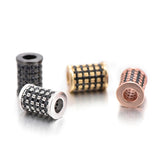 CZ Zircon Tube Charm Beads for Bracelet DIY Spacer Beads