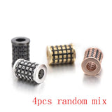 CZ Zircon Tube Charm Beads for Bracelet DIY Spacer Beads