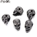 4pcs Scary Skull Head Beads for Bracelet Stainless Steel Charms DIY Jewelry