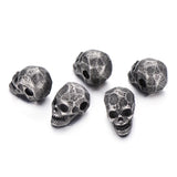 4pcs Scary Skull Head Beads for Bracelet Stainless Steel Charms DIY Jewelry