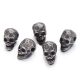 4pcs Scary Skull Head Beads for Bracelet Stainless Steel Charms DIY Jewelry