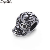 4pcs DIY Stainless Steel Beads for Men Bracelet Vintage Skull Charms
