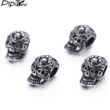 4pcs DIY Stainless Steel Beads for Men Bracelet Vintage Skull Charms