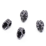 4pcs DIY Stainless Steel Beads for Men Bracelet Vintage Skull Charms