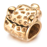 4pcs Stainless Steel Leopard Head Beads Big Hole DIY Charms Bracelet Accessories