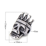 4pcs Punk Crown Skull Beads Charms for Men's Bracelet DIY
