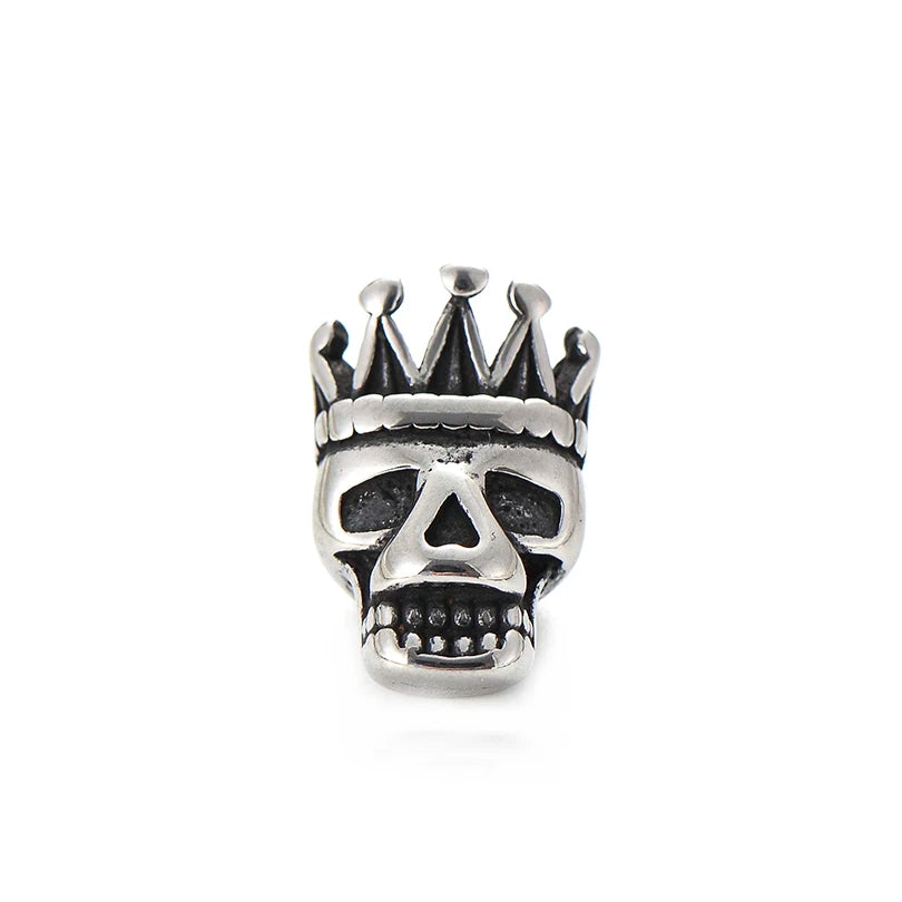 4pcs Punk Crown Skull Beads Charms for Men's Bracelet DIY