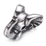 4pcs Stainless Steel Elephant Beads Charms Men's Bracelet DIY Loose Bead