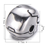 4pcs Stainless Steel Hero Helmet Beads DIY Men Bracelet Charms