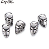 4pcs Stainless Steel Hero Helmet Beads DIY Men Bracelet Charms
