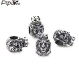 4pcs Stainless Steel Lion Head Beads Charms for Men Bracelet DIY Vintage Jewelry