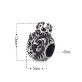 4pcs Stainless Steel Lion Head Beads Charms for Men Bracelet DIY Vintage Jewelry